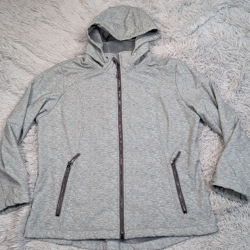 Free Country Jacket Womens XL Removable Hood Pockets Zip Up Gorpcore Outdoors